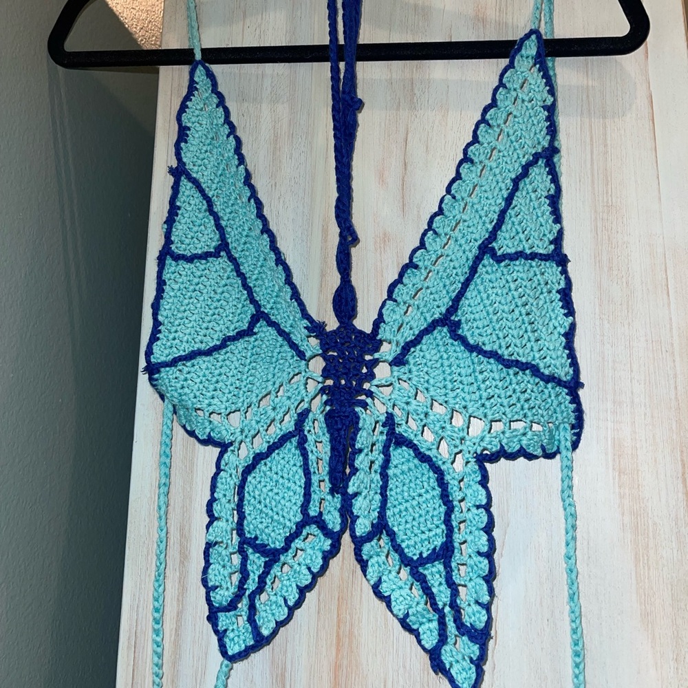 Coachella Style Crochet Butterfly Tank Top